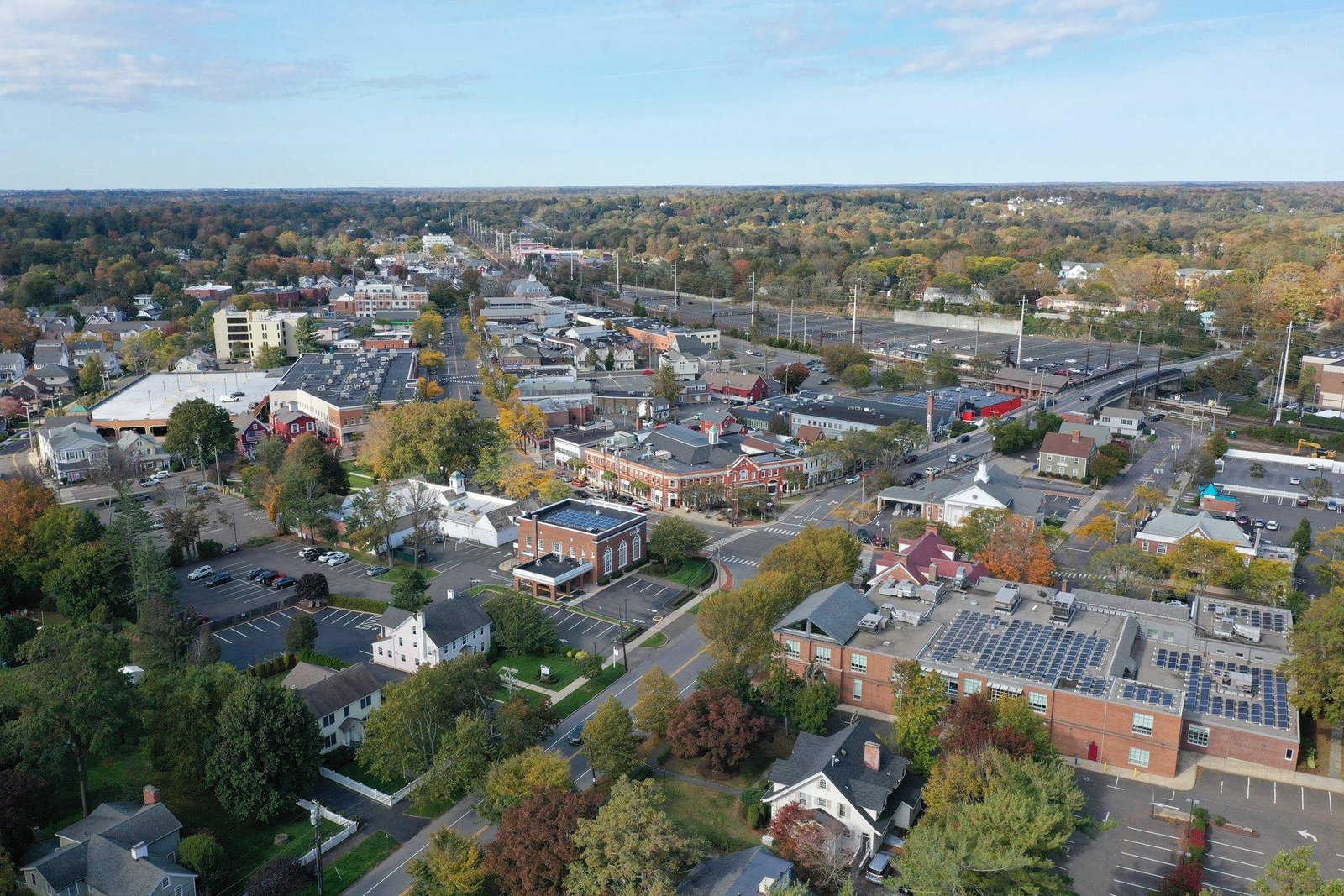 Downtown Fairfield Connecticut streets and local businesses